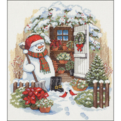 12"X14" 14 Count - Garden Shed Snowman Counted Cross Stitch Kit