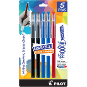2 Black, 2 Blue & 1 Red - Pilot FriXion Ball Color Sticks Erasable Gel Pens 5/Pkg