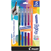 Black, Blue, Purple, Magenta & Salmon - Pilot FriXion Ball Color Sticks Erasable Gel Pens 5/Pkg