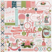 Rock-A-Bye Baby Girl Sticker Sheet - Carta Bella