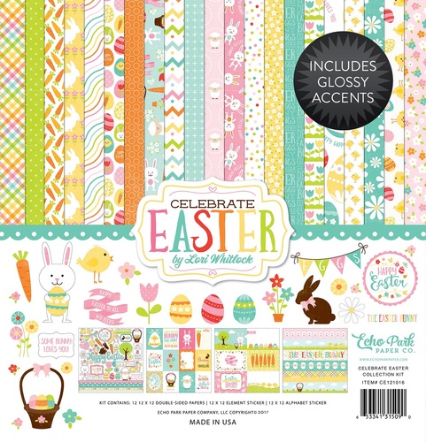 My Favorite Easter: Colored Eggs 12x12 Patterned Paper - Echo Park Paper Co.