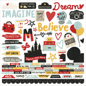 Combo - Say Cheese III Cardstock Stickers 12"X12" - Simple Stories