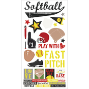 Simple Sets Softball Cardstock Stickers 6"X12"