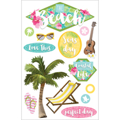At The Beach - Paper House 3D Stickers 4.5"X7"