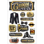 Wedding Groom - Paper House 3D Stickers 4.5"X7"
