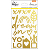 Gold - Dream On Acrylic Mirror Stickers 4"X6"