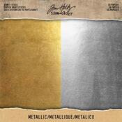 Metallic Gold & Silver Kraft Stock Cardstock 8x8 Pad - Tim Holtz Idea-ology