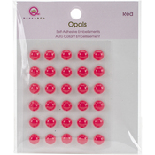 Red Self-Adhesive Opals