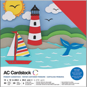 Primaries - American Crafts Variety Cardstock Pack 12"X12" 60/Pkg