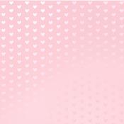 Cotton Candy 12x12 Foil Hearts Cardstock - Bazzill