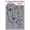 Scribbled Faces - Dina Wakley Media Stencils 9"X6"