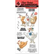 Spring Chicken - Art Impressions Funny Farm Cling Rubber Stamp