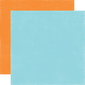 Light Blue - Orange Solid Paper - Under The Sea - Echo Park