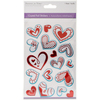 Hearts Red - MultiCraft Crystal Foil Stickers