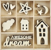 Dream Themed Mini Wooden Flourishes - Daydreamer - Kaisercraft