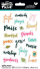 Words - Illustrated Faith Gratitude Documented Clear Stickers