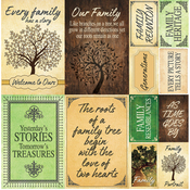 Family Tree Poster Stickers 12"X12"