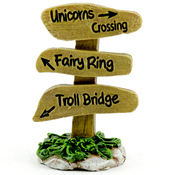 2.5"X1.75" - Fairy Garden Unicorn Crossing/Fairy Ring/Troll Bridge Sign