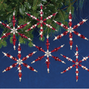 Ruby Snowflakes - Nostalgic Christmas Beaded Crystal Ornament Kit