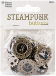Antique Gold Gear 20/Pkg - Steampunk Buttons