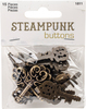 Antique Gold Key 15/Pkg - Steampunk Buttons