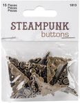 Antique Gold Corner 15/Pkg - Steampunk Buttons