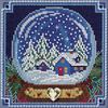 5"X5" 14 Count - Snow Globe Buttons & Beads Counted Cross Stitch Kit