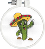 3" Round 11 Count - Kid Stitch Carlos The Cactus Counted Cross Stitch Kit