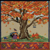 5.25"X5.25" 14 Count - Fall Oak Counted Cross Stitch Kit