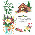 10.5"X11.5" 14 Count - Country Wedding Counted Cross Stitch Kit