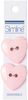 Pink Heart 2-Hole 1" 2/Pkg - Slimline Buttons Series Funtastics