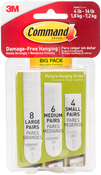 Assorted (8 Large, 6 Medium, 4 Small) - Command Assorted Picture Hanging Strips Big Pack