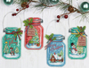 7.5" Set Of 4 - Christmas Jar Ornaments Counted Cross Stitch Kit