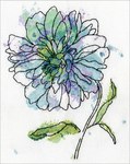 8"X10" 14 Count - Blue Floral Counted Cross Stitch Kit