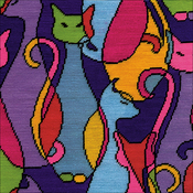 12"X12" Stitched In Yarn - Colorful Cat Needlepoint Kit