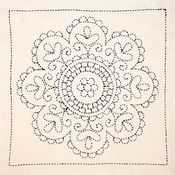 Rose Medallion - Sashiko World Hungary Stamped Embroidery Kit