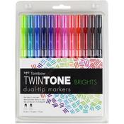 Brights - Twintone Marker Set 12/Pkg - Tombow