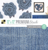 Paper Backed Denim Fabric - DCWV Single-Sided Specialty Stack 12"X12" 12/Pkg