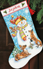 Winter Friends Stocking (14 Count) - Dimensions Counted Cross Stitch Kit 16" Long