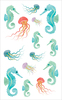 Watercolor Jellyfish Strips - Mrs. Grossman's Watercolor Stickers 4"X6.5"
