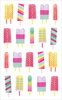 Watercolor Popsicles Strips - Mrs. Grossman's Watercolor Stickers 4"X6.5"