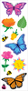 Butterflies & Flowers Strips 3/Pkg - Mrs. Grossman's Stickers