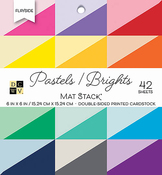 Flip/Side Pastels & Brights Solid - DCWV Double-Sided Cardstock Stack 6"X6" 42/Pkg