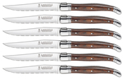 Brown & Gray - Laguiole Wood Handle Steak Knives Set Of 6