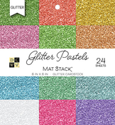 Glitter Pastels Solid - DCWV Single-Sided Cardstock Stack 6"X6" 24/Pkg