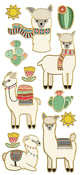 Llamas, 12/Pkg - Paper House Sticky Pix Faux Enamel Stickers 8"X3"