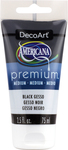 Black Gesso - Americana Premium Acrylic Medium Paint Tube 2.5oz