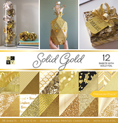 Solid Gold W/Gold Foil - DCWV Double-Sided Paper Stack 12"X12" 36/Pkg