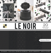 Le Noir W/UV Gloss - DCWV Single-Sided Cardstock Stack 12"X12" 20/Pkg