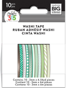 Green Hues - Happy Planner Mini Washi Tape 3mmx6.56yd Each 10/Pkg